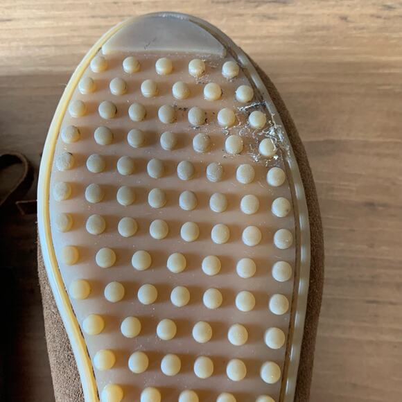 MINNETONKA Moccasin Womens 7 Kilty Hardsole Driving Dusty Brn Suede Fringe 403 - Picture 8 of 15